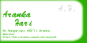 aranka hari business card